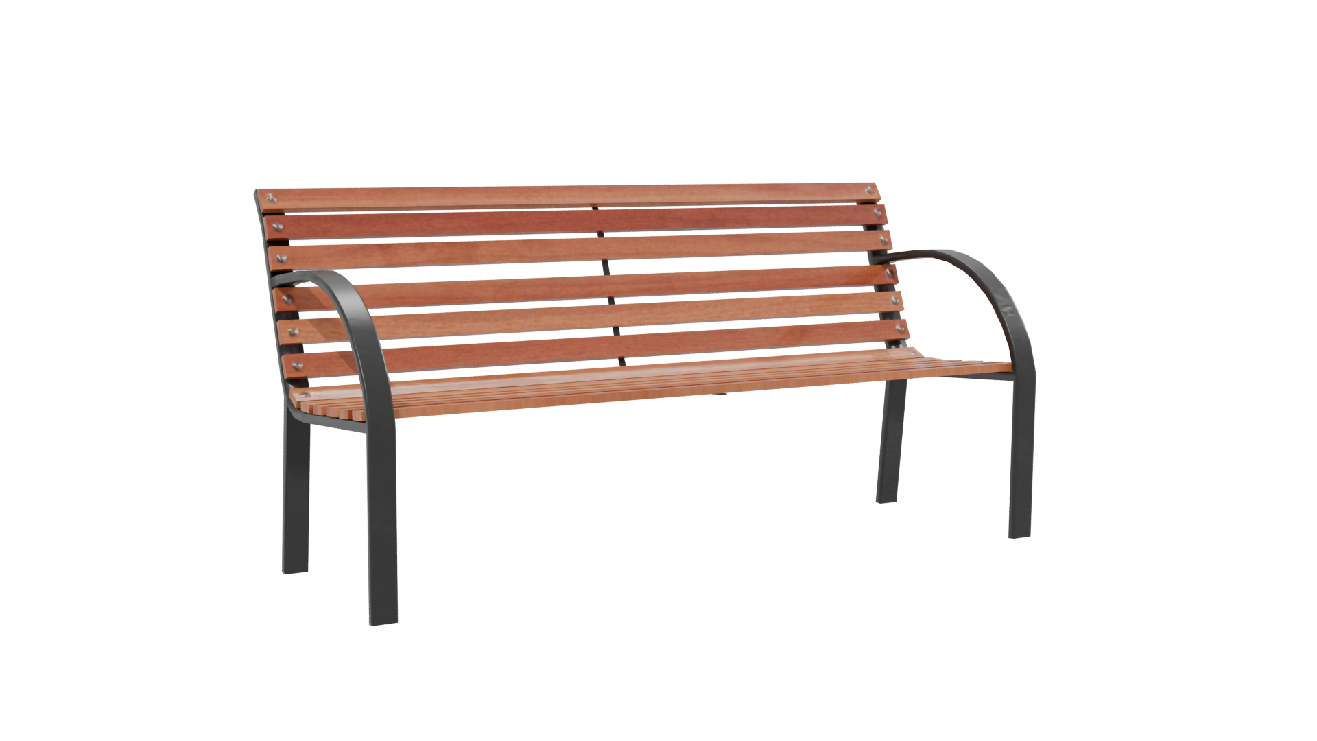Elegant Outdoor Park Bench 3D - Professional 3D Model Render 13