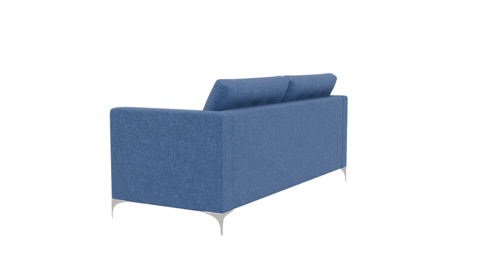 Stylish Blue Fabric Sofa 3D Model - Professional 3D Model Render 3