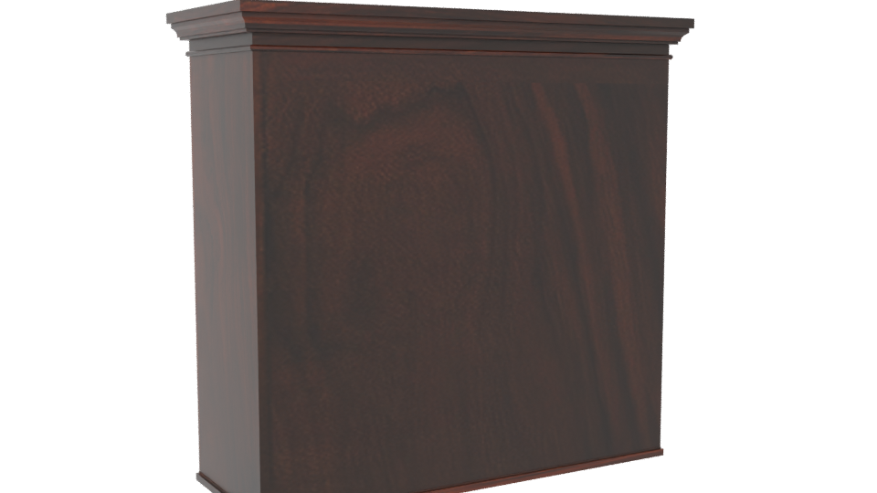 Elegant Wooden Display Cabinet 3D - Professional 3D Model Render 4