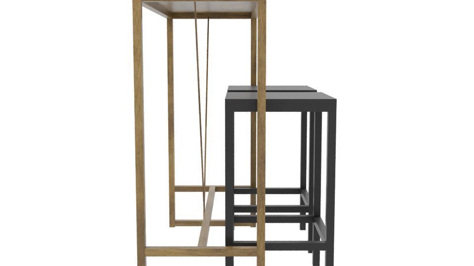 Industrial Bar Table Set 3D - Professional 3D Model Render 8