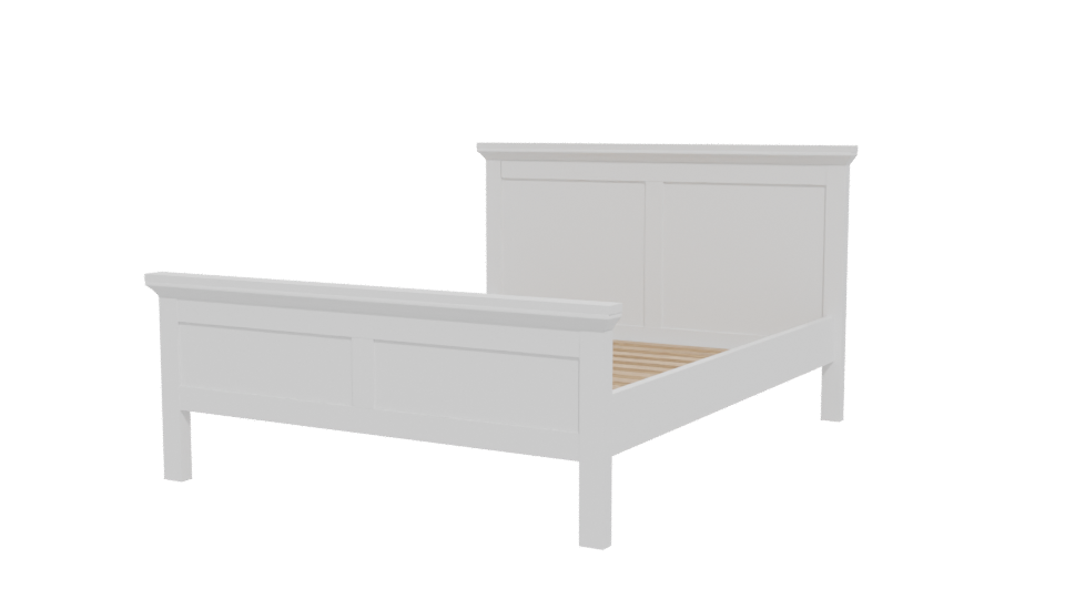 Stylish Wooden Bed Frame 3D - Professional 3D Model Render 12
