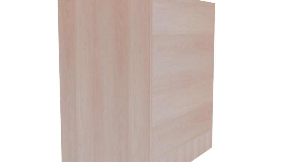 Minimalist Wooden Storage Cabinet 3D - Professional 3D Model Render 3