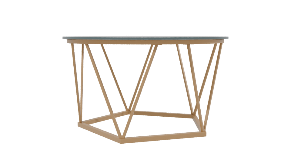 Stylish Glass Top Coffee Table - Professional 3D Model Render 2