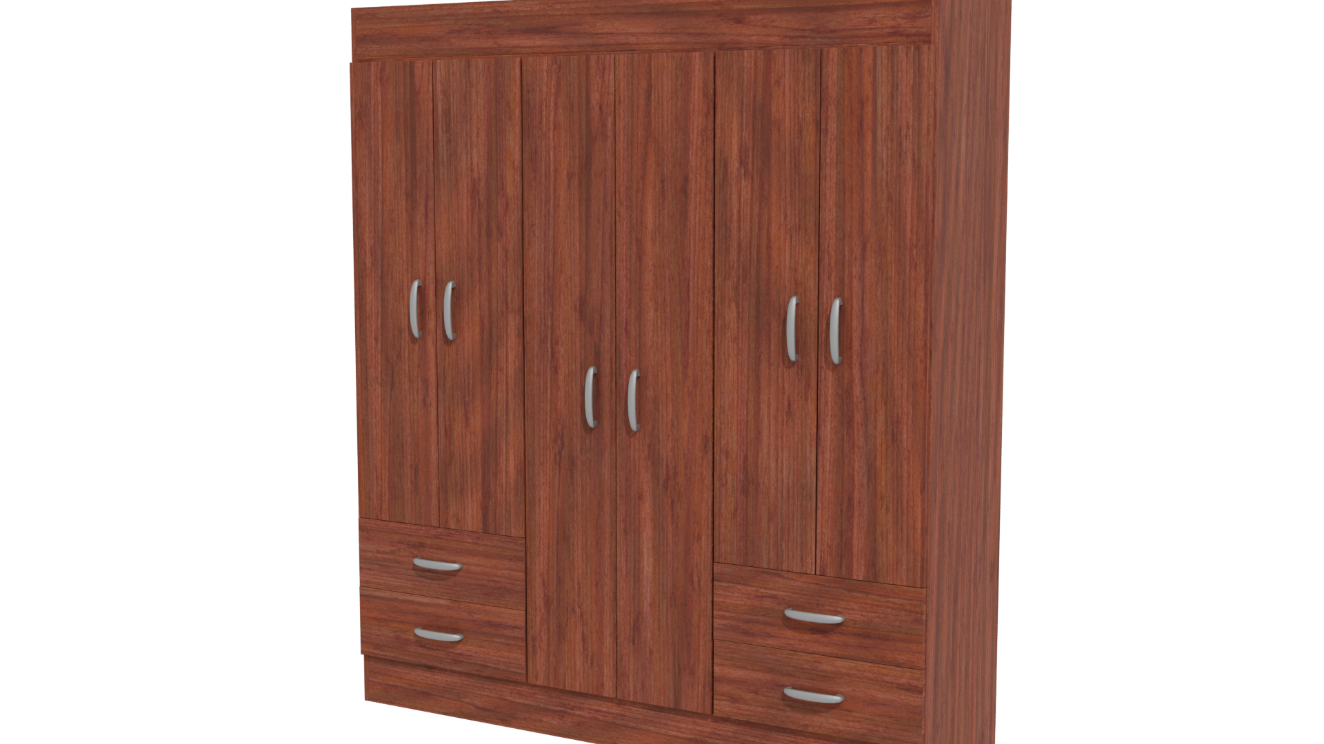 Stylish Wooden Wardrobe 3D Model - Professional 3D Model Render 12