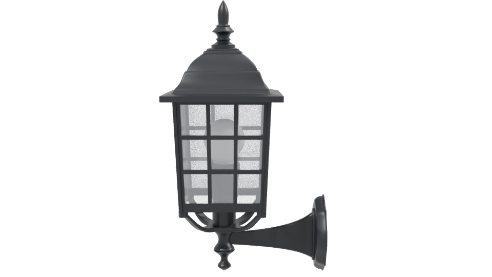 Black Wall Lantern 3D Model - Professional 3D Model Render 2