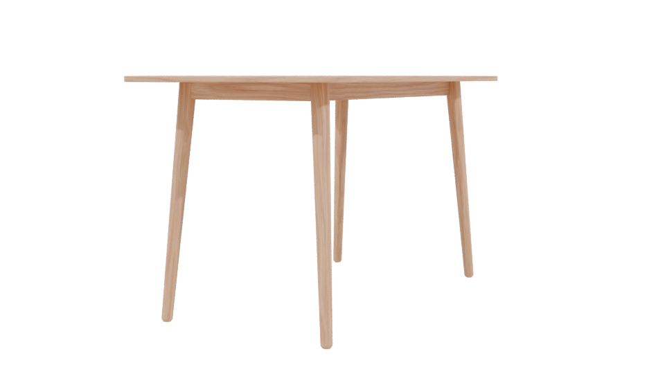 Minimalist Wooden Dining Table 3D - Professional 3D Model Render 3