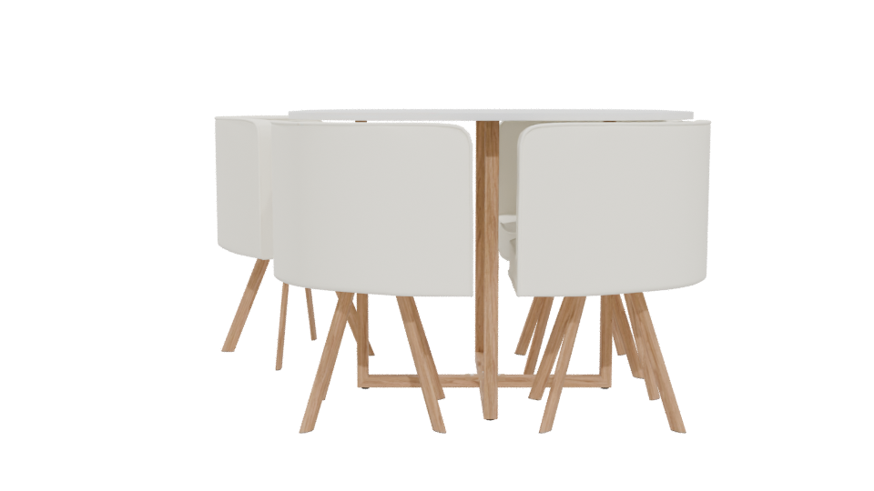Modern Dining Table and Chairs Set - Professional 3D Model Render 5