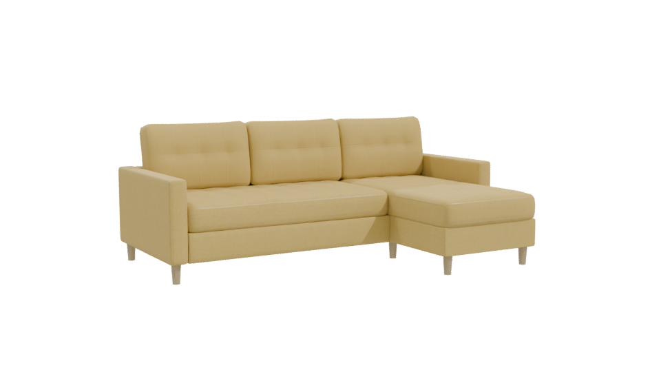 Stylish Minimalist Sectional Sofa 3D Model - Professional 3D Model Render 10