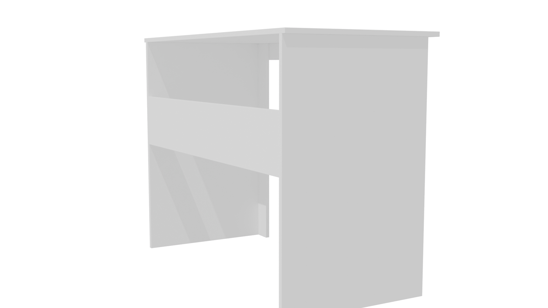 Minimalist White Writing Table 3D - Professional 3D Model Render 7