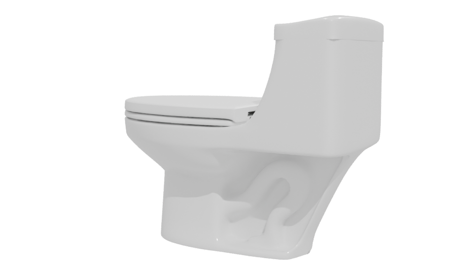 Stylized White Toilet Model 3D - Professional 3D Model Render 12