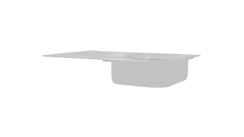 Stylish Stainless Steel Kitchen Sink 3D Model - Professional 3D Model Render 6