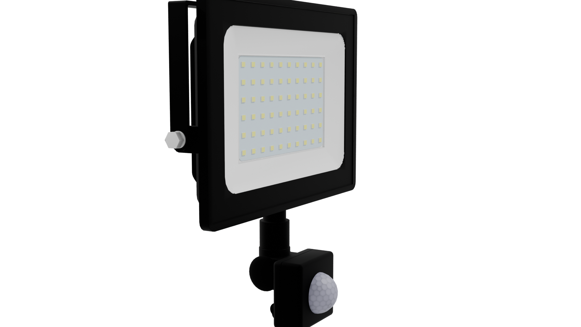 LED Flood Light with Motion Sensor 3D Model - Professional 3D Model Render 9