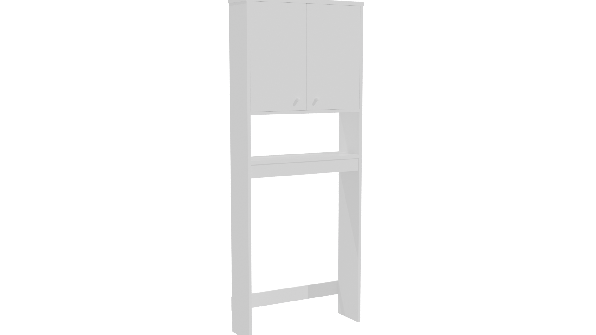 Minimalist White Storage Unit 3D Model - Professional 3D Model Render 10