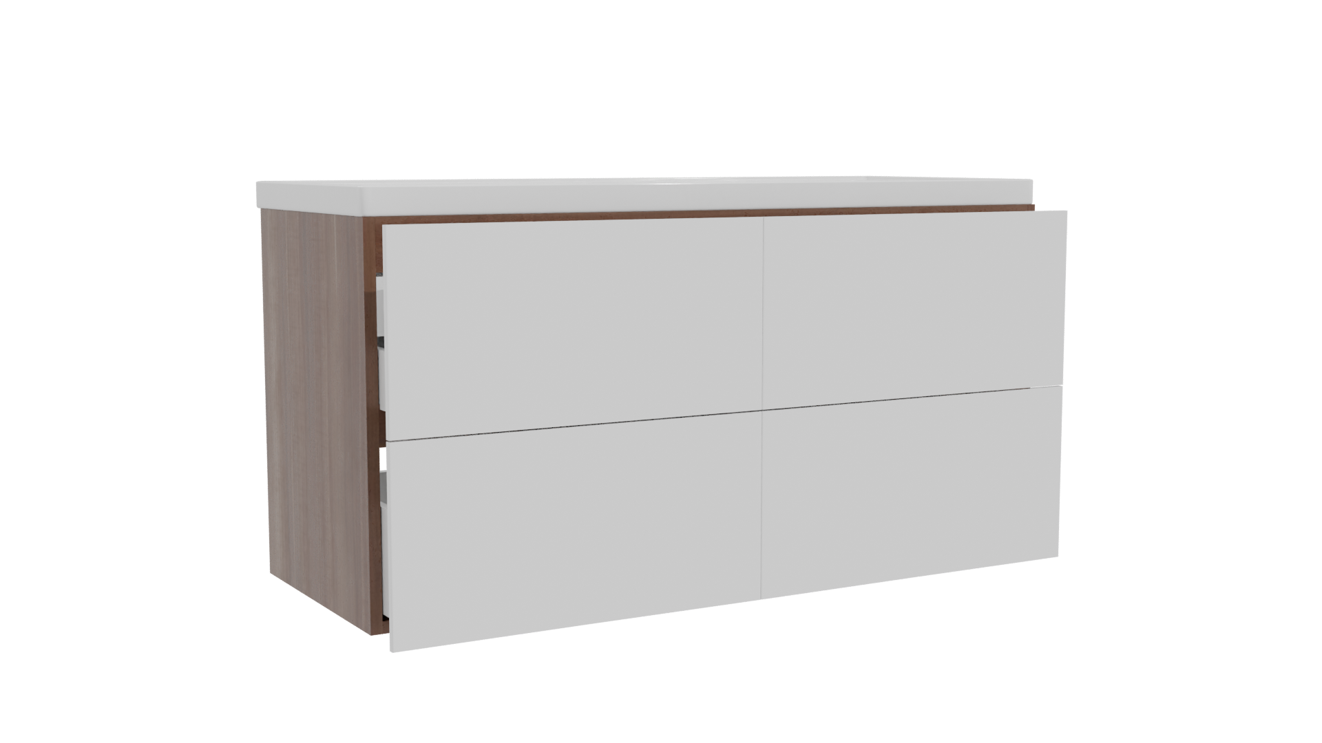 Contemporary Double Sink Vanity Model - Professional 3D Model Render 10