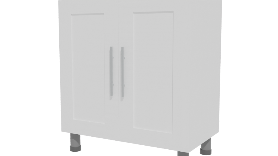 Minimalist White Cabinet Model - Professional 3D Model Render 12
