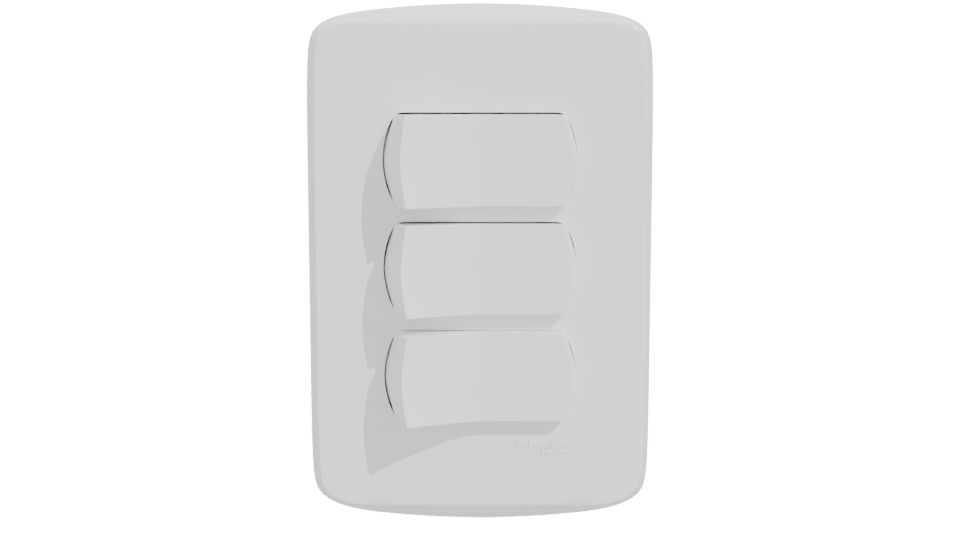 Triple Switch Panel 3D Model - Professional 3D Model Render 11