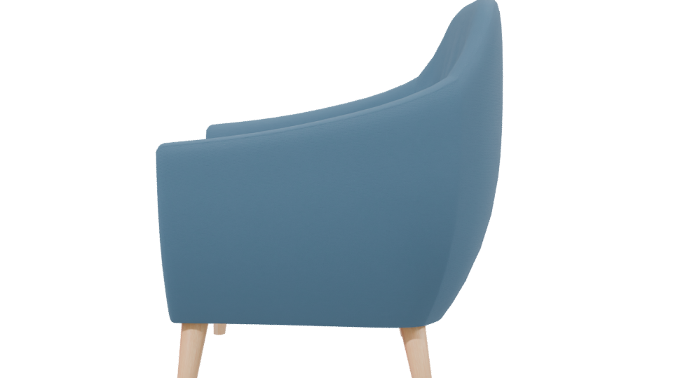 Stylish Blue Accent Chair 3D - Professional 3D Model Render 2