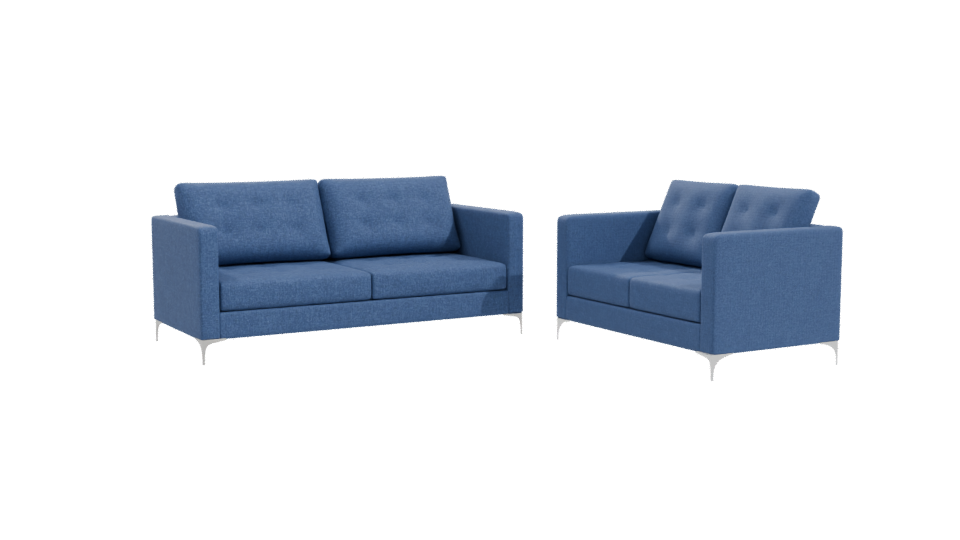 Stylish Blue Sofa Set 3D - Professional 3D Model Render 10
