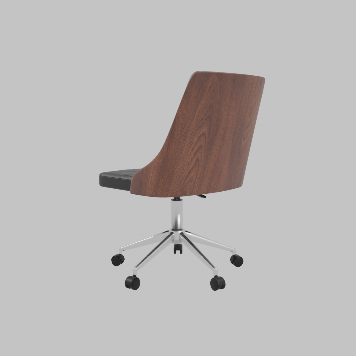 Silla PC Madera PU Negra