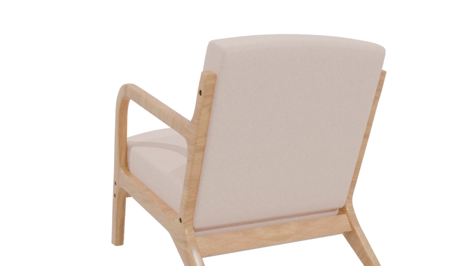 Stylish Modern Accent Chair 3D - Professional 3D Model Render 4