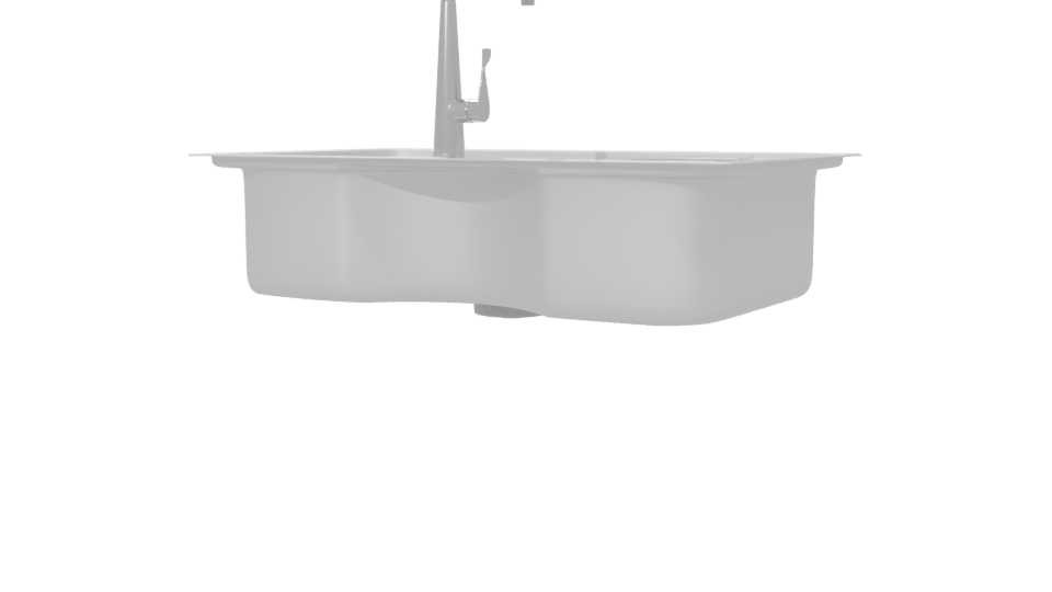 Sleek Stainless Steel Kitchen Sink 3D Model - Professional 3D Model Render 6