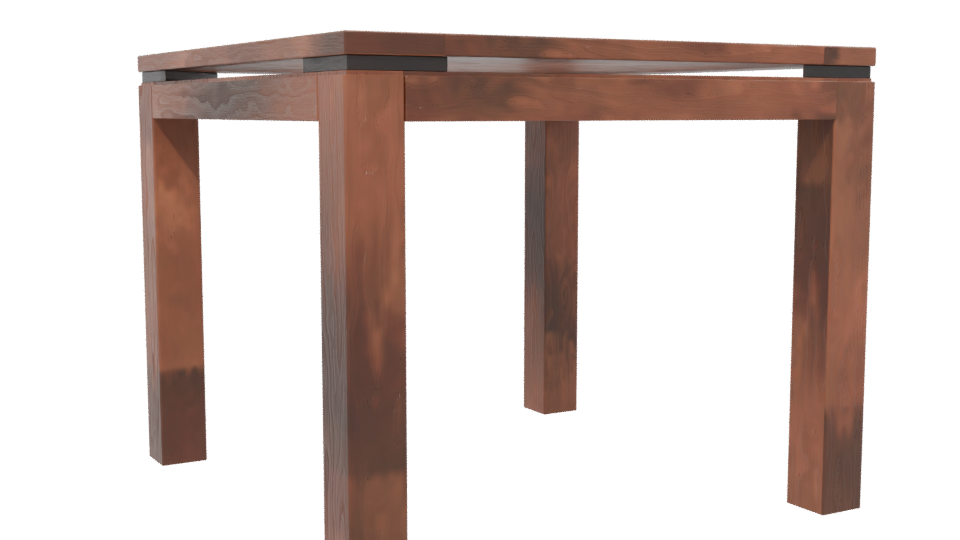 Stylish Wooden Square Dining Table 3D Model - Professional 3D Model Render 13