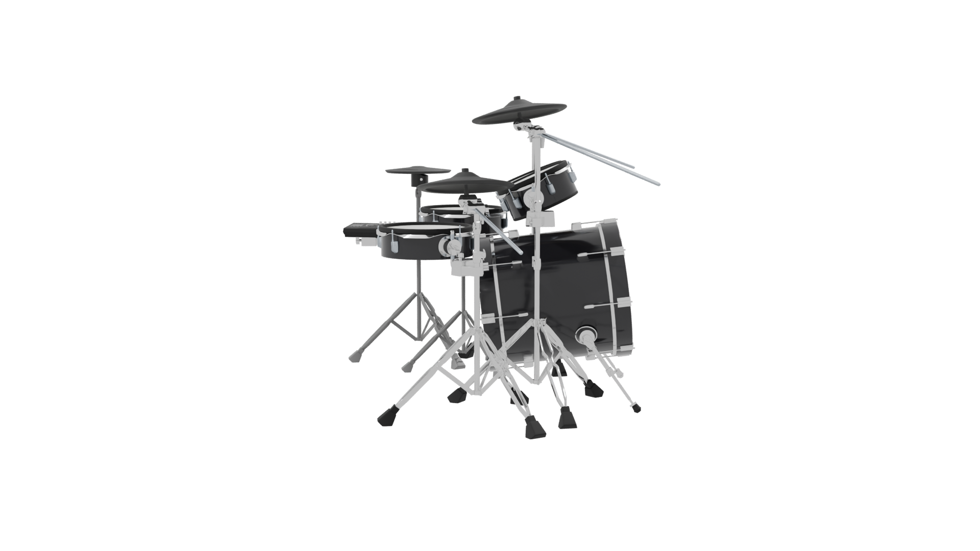 Realistic Drum Set 3D Model - Professional 3D Model Render 8