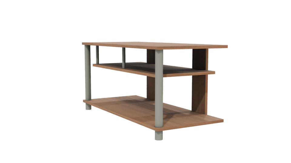 Modern Wooden TV Stand Model - Professional 3D Model Render 13