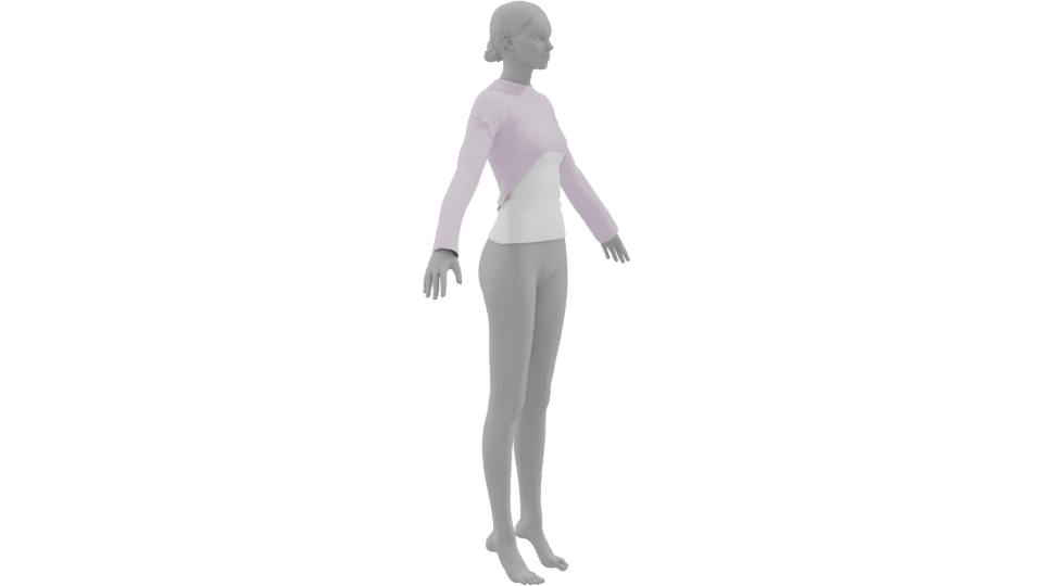 Short Sweater with Long Sleeves 3D - Professional 3D Model Render 9