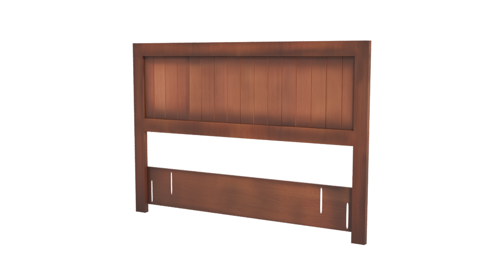 Stylized Wooden Bed Headboard Model - Professional 3D Model Render 12