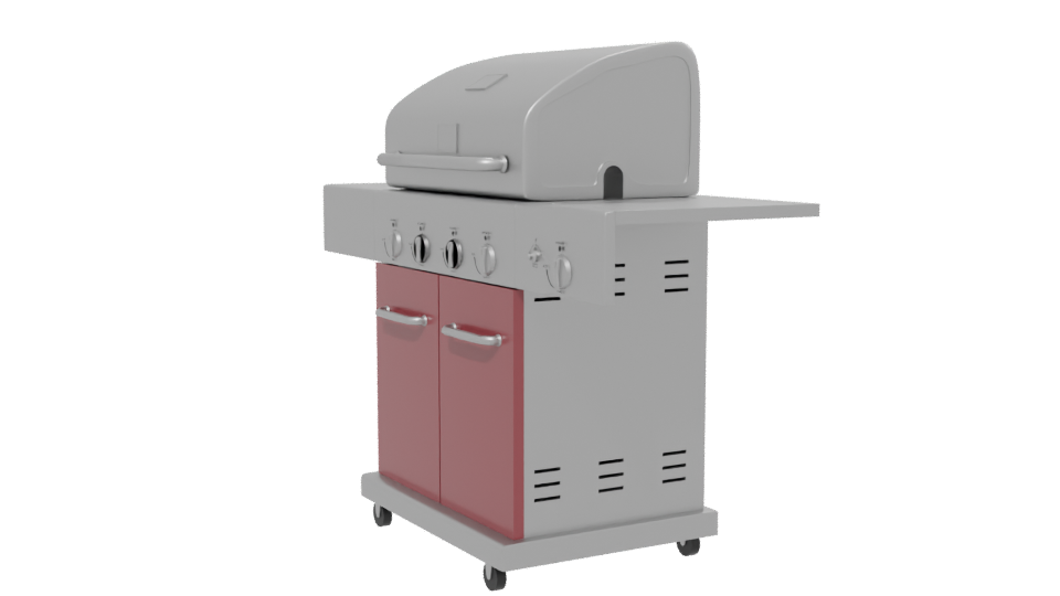 Stylish Gas Grill BBQ Model - Professional 3D Model Render 13