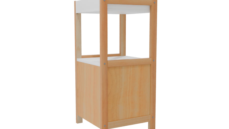 Minimalist Two-Drawer Nightstand 3D - Professional 3D Model Render 7