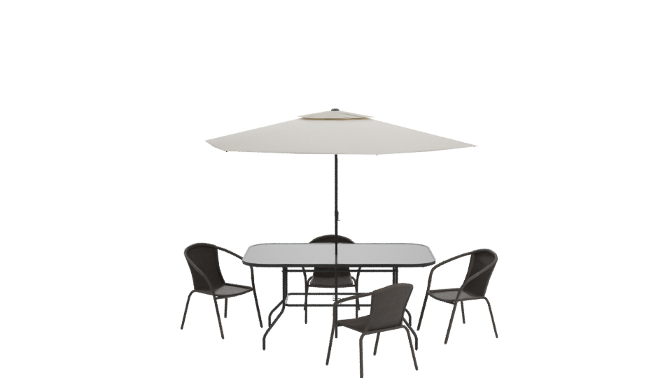 Modern Outdoor Dining Set 3D - Professional 3D Model Render 11
