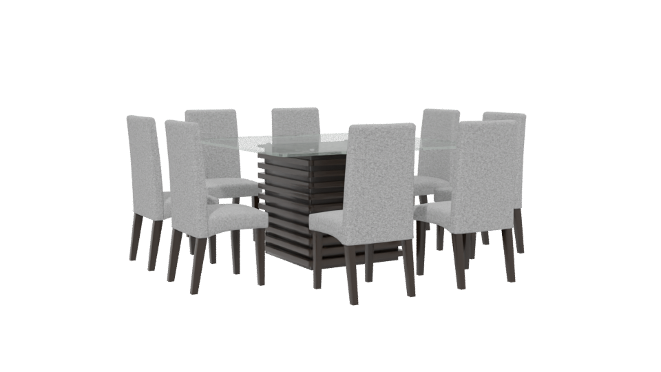 Stylish Glass Top Dining Set - Professional 3D Model Render 13