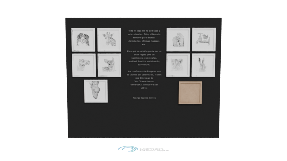 Artistic Sketch Frames Display Model - Professional 3D Model Render 11