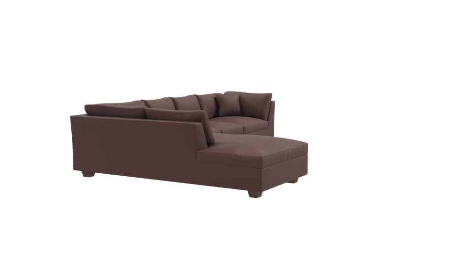 Contemporary Modular Leather Sofa 3D Model - Professional 3D Model Render 9