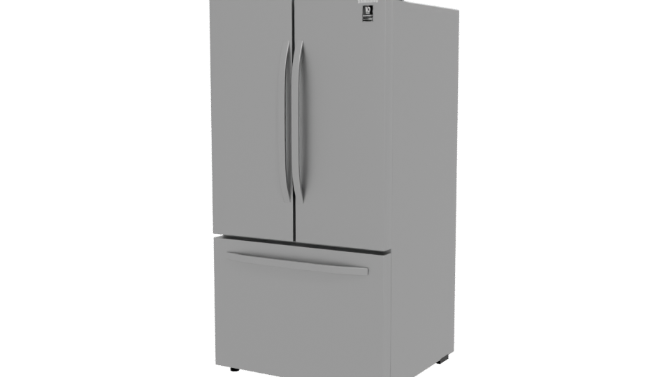 Stylish Stainless Steel Refrigerator 3D - Professional 3D Model Render 12