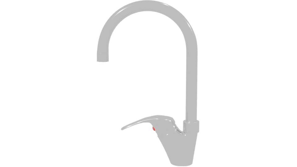 High-Polish Kitchen Faucet 3D Model - Professional 3D Model Render 2