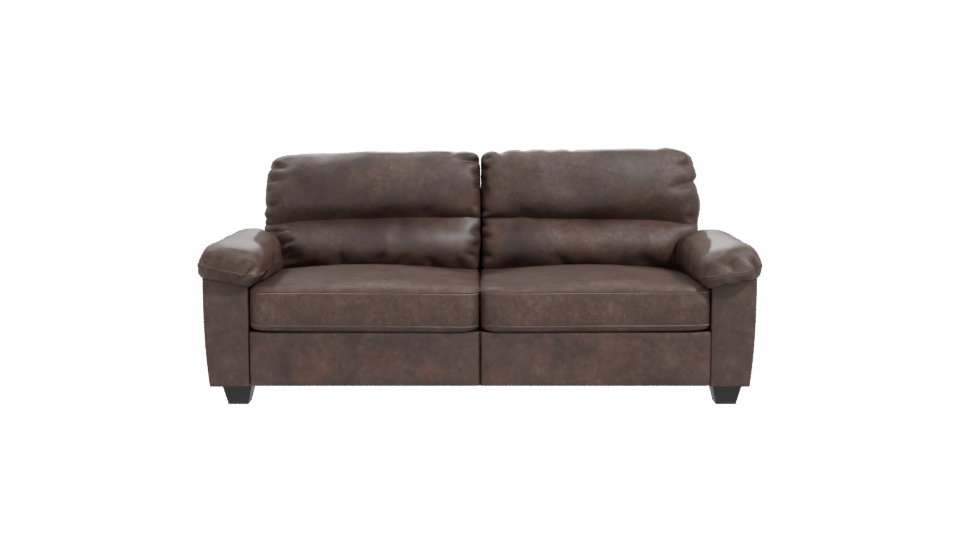 Stylish Brown Leather Sofa 3D - Professional 3D Model Render 11