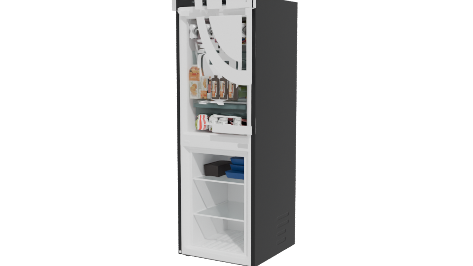 Sleek Black Refrigerator Model - Professional 3D Model Render 12