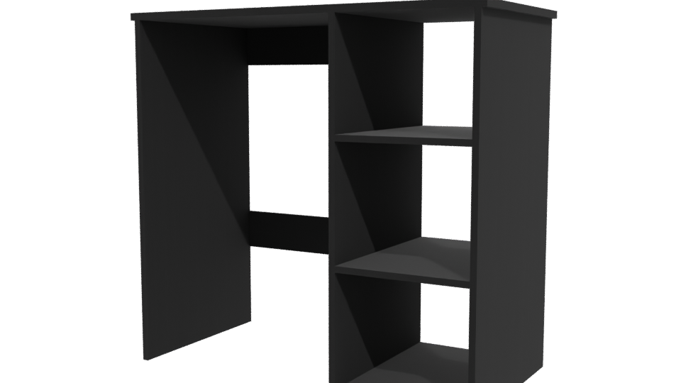 Contemporary Black Storage Desk 3D - Professional 3D Model Render 12