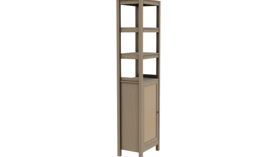 Modern Wooden Shelf Unit 3D - Professional 3D Model Render 9