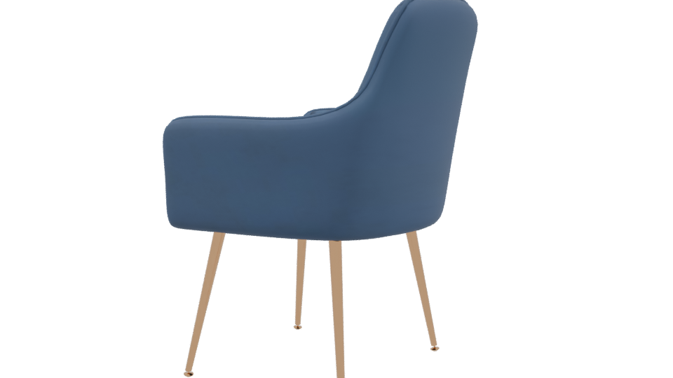 Elegant Blue Accent Chair 3D - Professional 3D Model Render 3