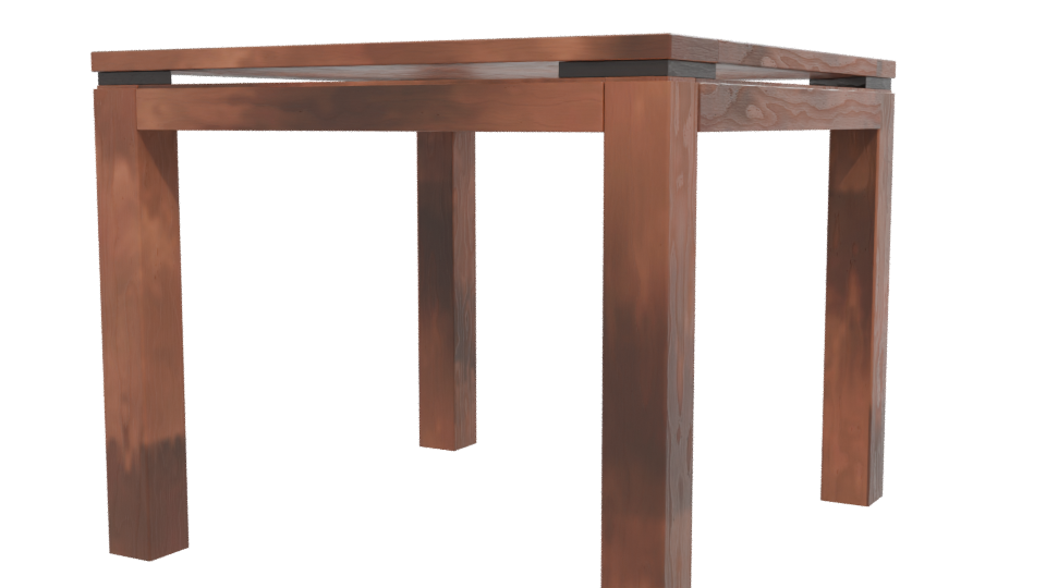 Stylish Wooden Square Dining Table 3D Model - Professional 3D Model Render 12