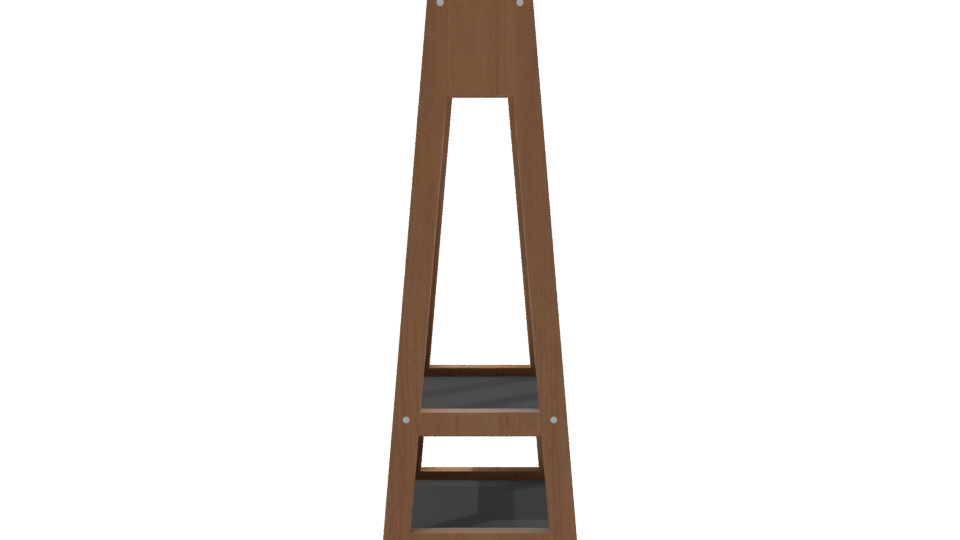 Minimalist Wooden Shelf Unit 3D - Professional 3D Model Render 2