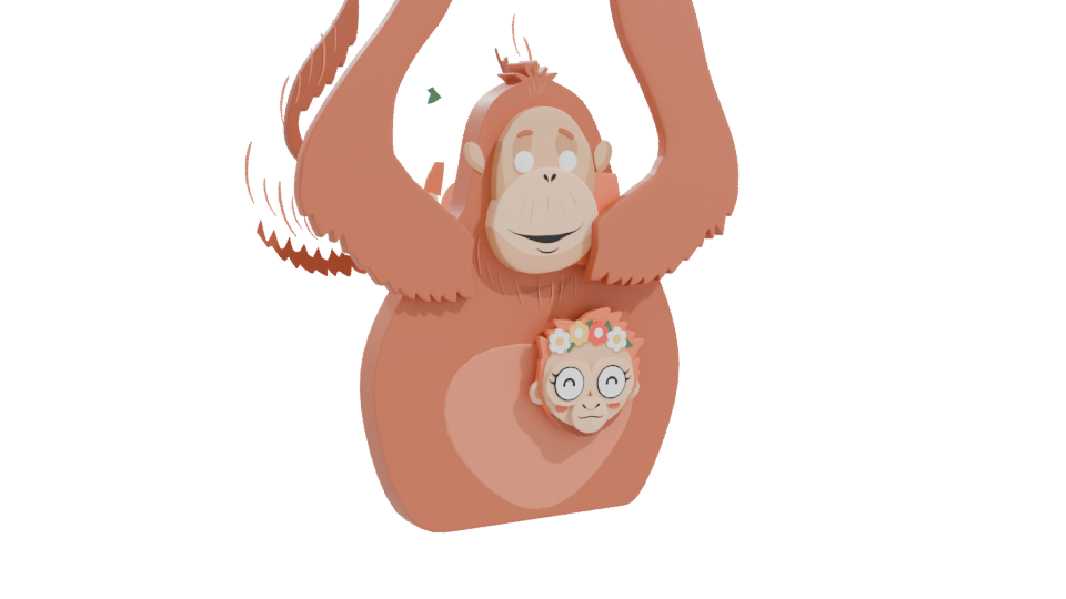 Whimsical Cartoon Animal Family 3D Model - Professional 3D Model Render 10