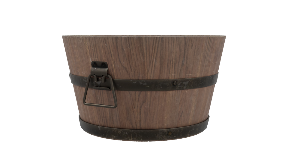 Realistic Wooden Barrel Model - Professional 3D Model Render 3