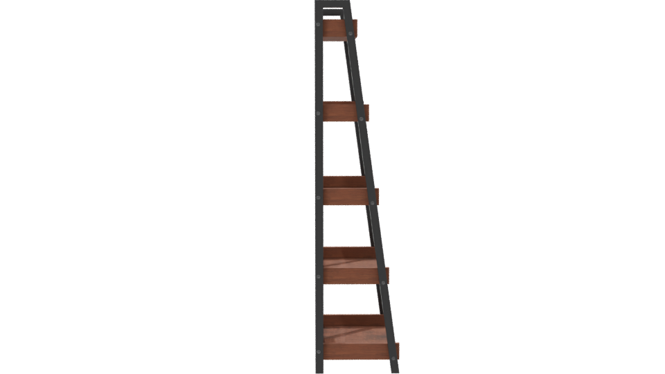 Industrial Wooden Shelf Unit 3D - Professional 3D Model Render 8