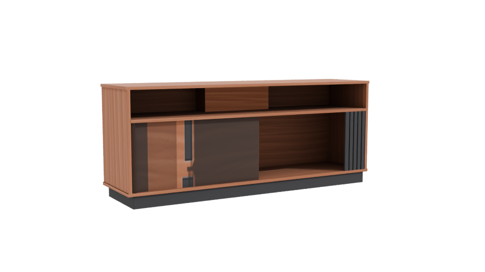 Contemporary Wooden Media Console 3D Model - Professional 3D Model Render 10