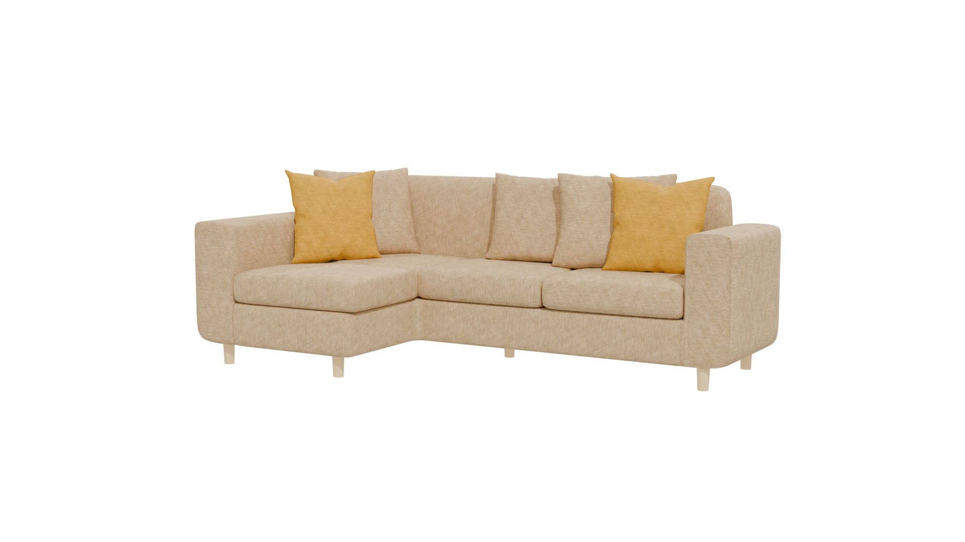 Modern L-Shaped Sofa 3D - Professional 3D Model Render 12